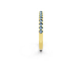 Yellow gold Round Aquamarine Pavé Set Eternity Band with Micro Prong Setting_8