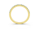 Yellow gold Round Aquamarine Pavé Set Eternity Band with Micro Prong Setting_9