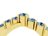 Yellow gold Round Aquamarine Prong-Set Crossover Band_10