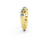 Yellow gold Round Aquamarine Prong-Set Crossover Band_8