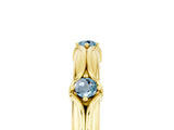 Yellow gold Round Aquamarine Prong Set Milgrain Eternity Band_11