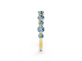 Yellow gold Round Aquamarine Scalloped Prong Set Eternity Band_20
