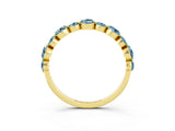 Yellow gold Round Aquamarine Scalloped Prong Set Eternity Band_21