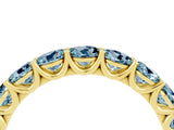 Yellow gold Round Aquamarine Shared Prong Eternity Band_10