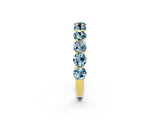 Yellow gold Round Aquamarine Shared Prong Eternity Band_8