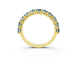 Yellow gold Round Aquamarine Shared Prong Eternity Band_9