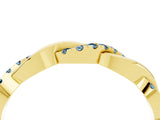 Yellow gold Round Aquamarine Twist Eternity Band with Pavé Setting_10