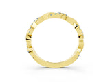 Yellow gold Round Aquamarine Twist Eternity Band with Pavé Setting_9