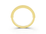Yellow gold Round Aquamarine Twist Milgrain Band with Bezel Setting_15