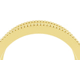 Yellow gold Round Aquamarine Twist Milgrain Band with Bezel Setting_16