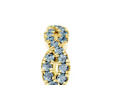 Yellow gold Round Aquamarine Twisted Eternity Band with Pavé and Shared Prong Setting_27