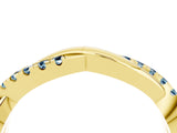 Yellow gold Round Aquamarine Twisted Infinity Band with Prong Setting_10