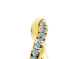 Yellow gold Round Aquamarine Twisted Infinity Band with Prong Setting_11
