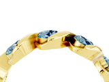 Yellow gold Round Aquamarine Wave Band with Channel Setting and Shared Prongs_10