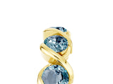 Yellow gold Round Aquamarine Wave Band with Channel Setting and Shared Prongs_11