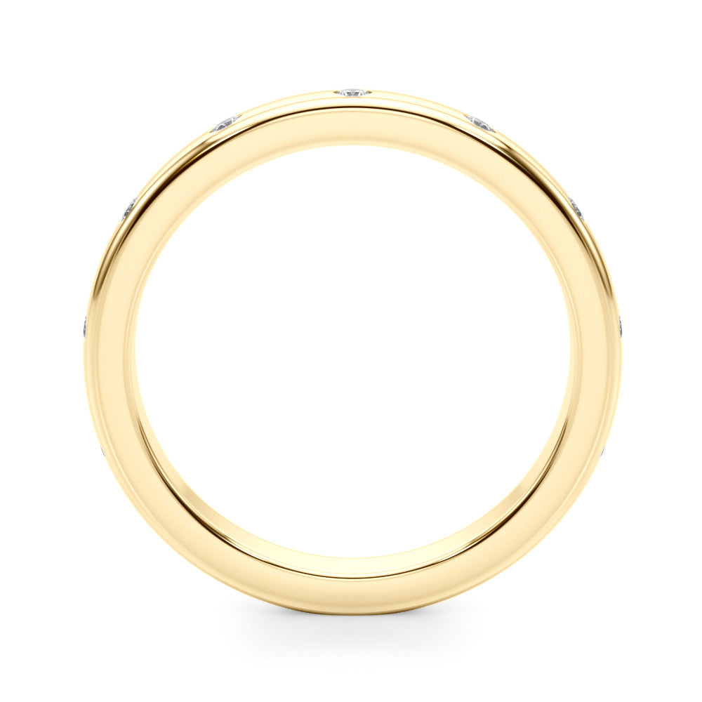 Yellow gold Round Bezel-Set Diamond Eternity Band 1