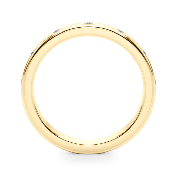 Yellow gold Round Bezel-Set Diamond Eternity Band