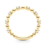 Yellow gold Round Bezel Set Diamond Eternity Band with Prong Setting 1