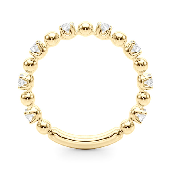 Yellow gold Round Bezel Set Diamond Eternity Band with Prong Setting