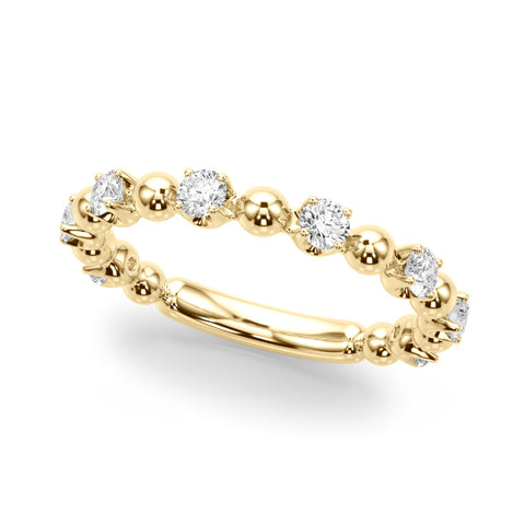 Yellow gold Round Bezel Set Diamond Eternity Band with Prong Setting