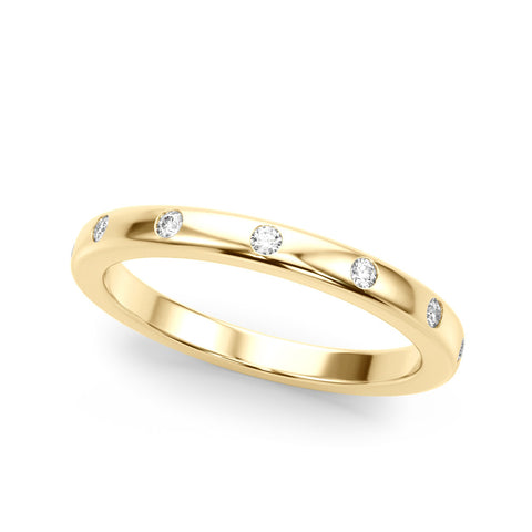 Yellow gold Round Bezel-Set Diamond Eternity Band