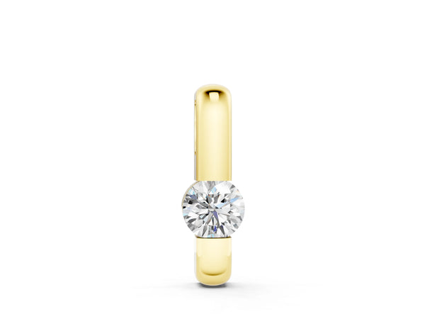 Yellow gold Round Bezel-Set Diamond Pendant