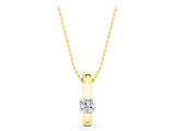 Yellow gold Round Bezel-Set Diamond Pendant_18