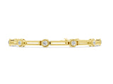 Yellow gold Round Bezel Set Diamond Rope Chain Bracelet_6