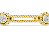Yellow gold Round Bezel Set Diamond Rope Chain Bracelet_7