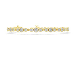 Yellow gold Round Bezel-Set Diamond Tennis Bracelet with Milgrain Detailing_6