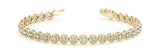Yellow gold Round Bezel-Set Diamond Tennis Bracelet with Rope Band
