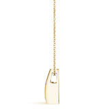Yellow gold Round Bezel Solitaire Pendant with V-Prong Setting 2