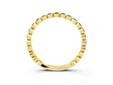 Yellow gold Round Blue Sapphire Bezel Set Eternity Band_10