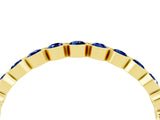 Yellow gold Round Blue Sapphire Bezel Set Eternity Band_11