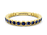 Yellow gold Round Blue Sapphire Bezel Set Eternity Band_7