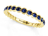 Yellow gold Round Blue Sapphire Bezel Set Eternity Band_8