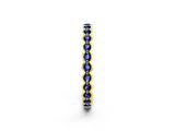 Yellow gold Round Blue Sapphire Bezel Set Eternity Band_9