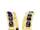 Yellow gold Round Blue Sapphire Channel-Set Chevron Band_11