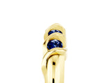 Yellow gold Round Blue Sapphire Eternity Band with Twist Prong Setting_11