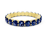 Yellow gold Round Blue Sapphire Eternity Band with U-Prong Setting_30