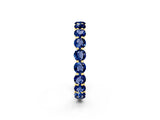 Yellow gold Round Blue Sapphire Eternity Band with U-Prong Setting_32