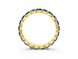 Yellow gold Round Blue Sapphire Eternity Band with U-Prong Setting_33