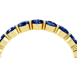 Yellow gold Round Blue Sapphire Eternity Band with U-Prong Setting_34