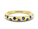 Yellow gold Round Blue Sapphire Flush-Set Comfort Fit Band_6