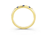 Yellow gold Round Blue Sapphire Flush-Set Comfort Fit Band_9