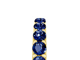 Yellow gold Round Blue Sapphire Half Eternity Band with Classic Prong Setting_11