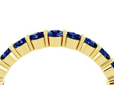 Yellow gold Round Blue Sapphire Half-Eternity Prong-Set Band_10