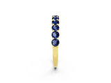 Yellow gold Round Blue Sapphire Half-Eternity Prong-Set Band_8