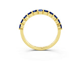 Yellow gold Round Blue Sapphire Half-Eternity Prong-Set Band_9