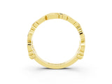 Yellow gold Round Blue Sapphire Leaf Eternity Band with Bezel Setting_39